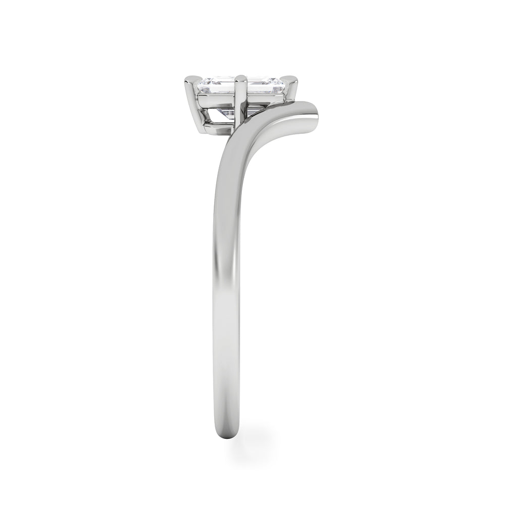Vela 0.50ct Emerald Cut Lab Diamond Solitaire Engagement Ring in Platinum