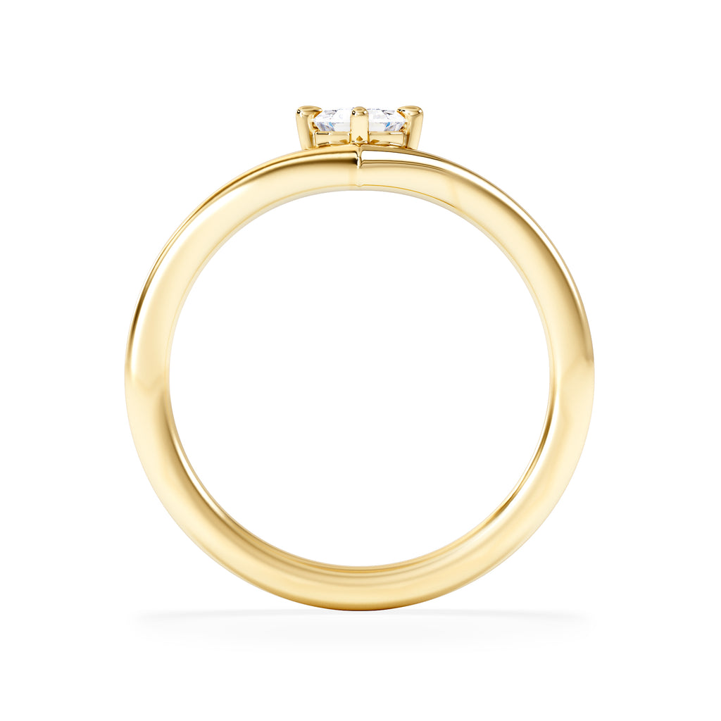 Vela 0.50ct Emerald Cut Lab Diamond Solitaire Engagement Ring in 18K Yellow Gold