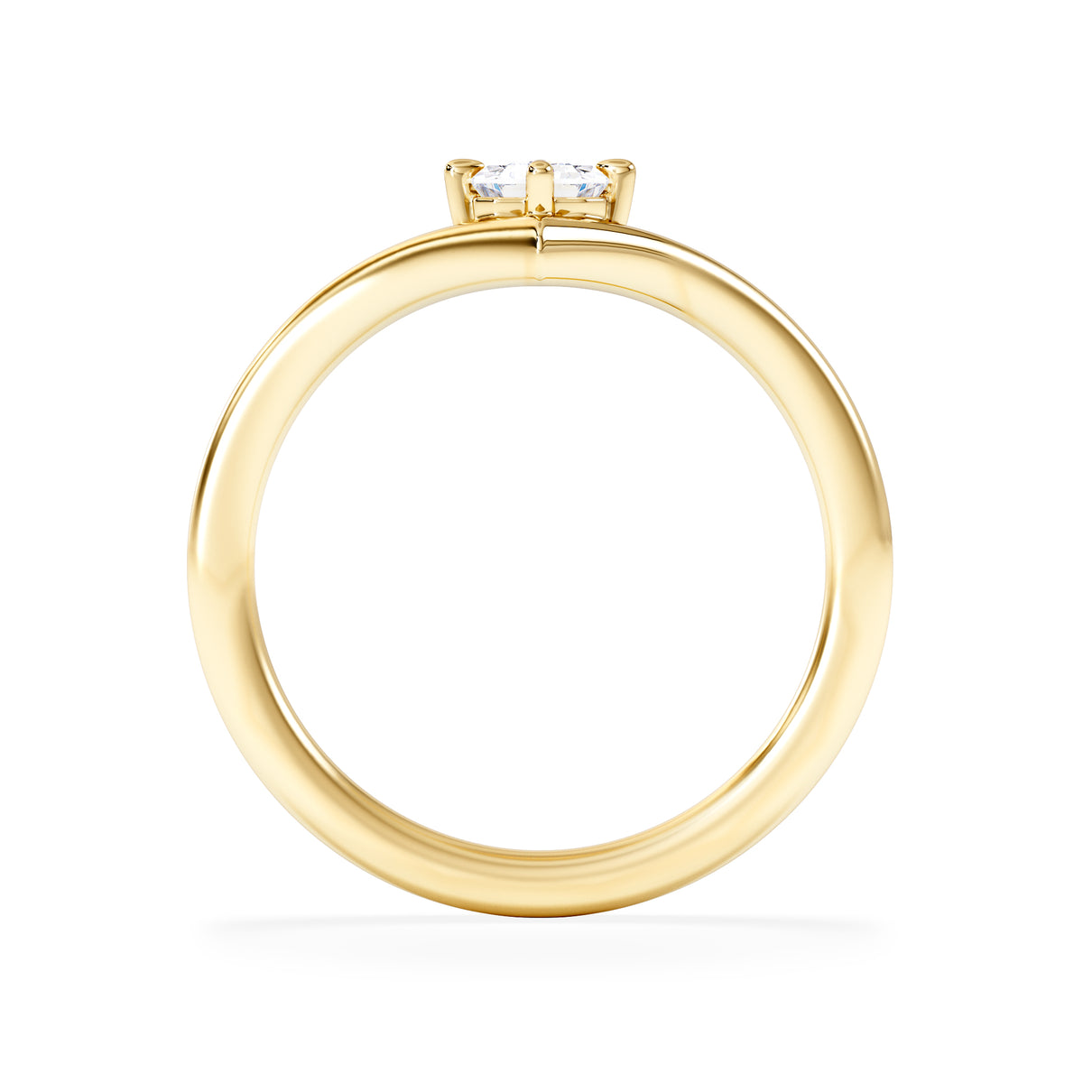 Vela 0.50ct Emerald Cut Lab Diamond Solitaire Engagement Ring in 18K Yellow Gold