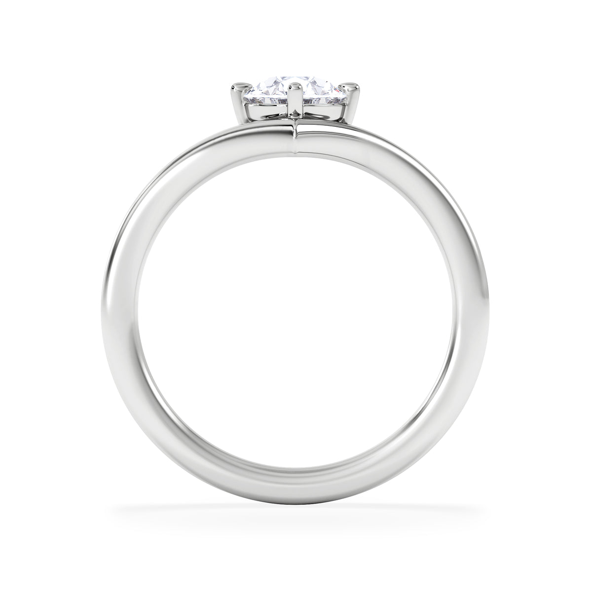 Vela 1.00ct Oval Cut Lab Diamond Solitaire Engagement Ring in Platinum
