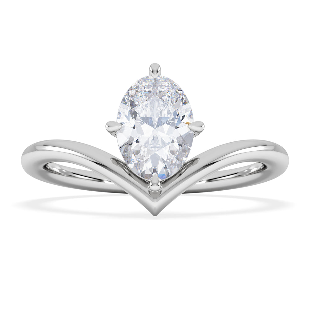 Vela 1.00ct Oval Cut Lab Diamond Solitaire Engagement Ring in Platinum