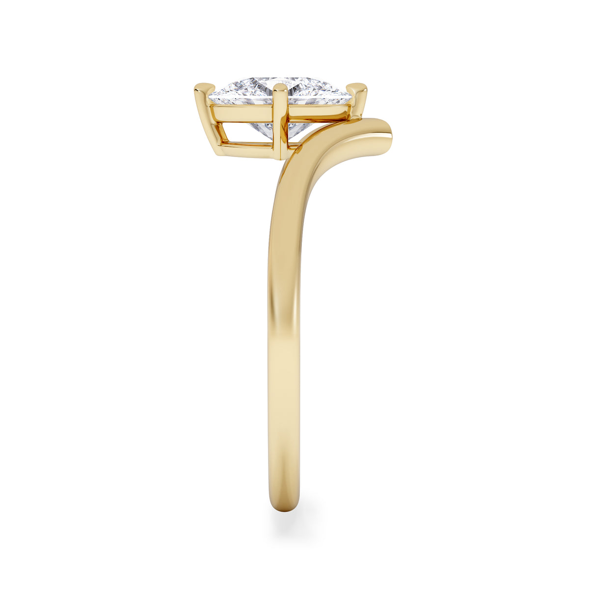 Vela 1.00ct Oval Cut Lab Diamond Solitaire Engagement Ring in 18K Yellow Gold