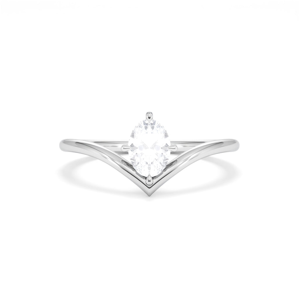 Vela 0.50ct Oval Cut Lab Diamond Solitaire Engagement Ring in Platinum