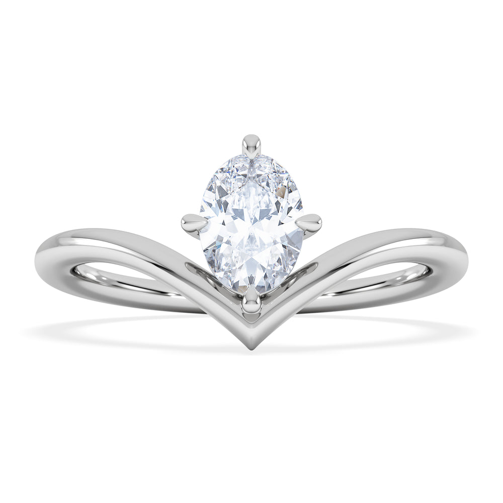 Vela 0.50ct Oval Cut Lab Diamond Solitaire Engagement Ring in Platinum