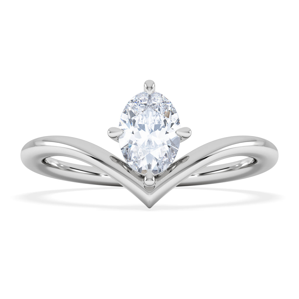 Vela 0.50ct Oval Cut Lab Diamond Solitaire Engagement Ring in Platinum