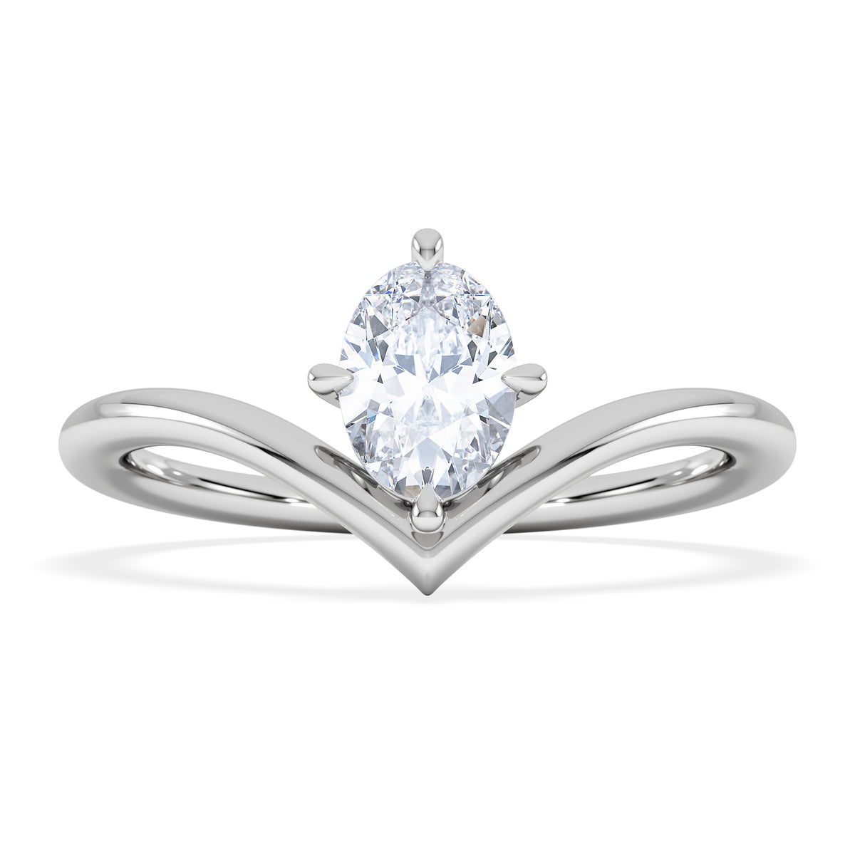 Vela 0.50ct Oval Cut Lab Diamond Solitaire Engagement Ring in Platinum