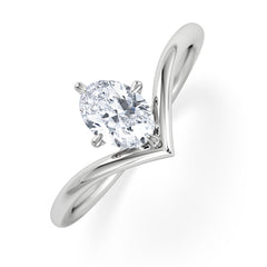 Vela 0.50ct Oval Cut Lab Diamond Solitaire Engagement Ring in Platinum