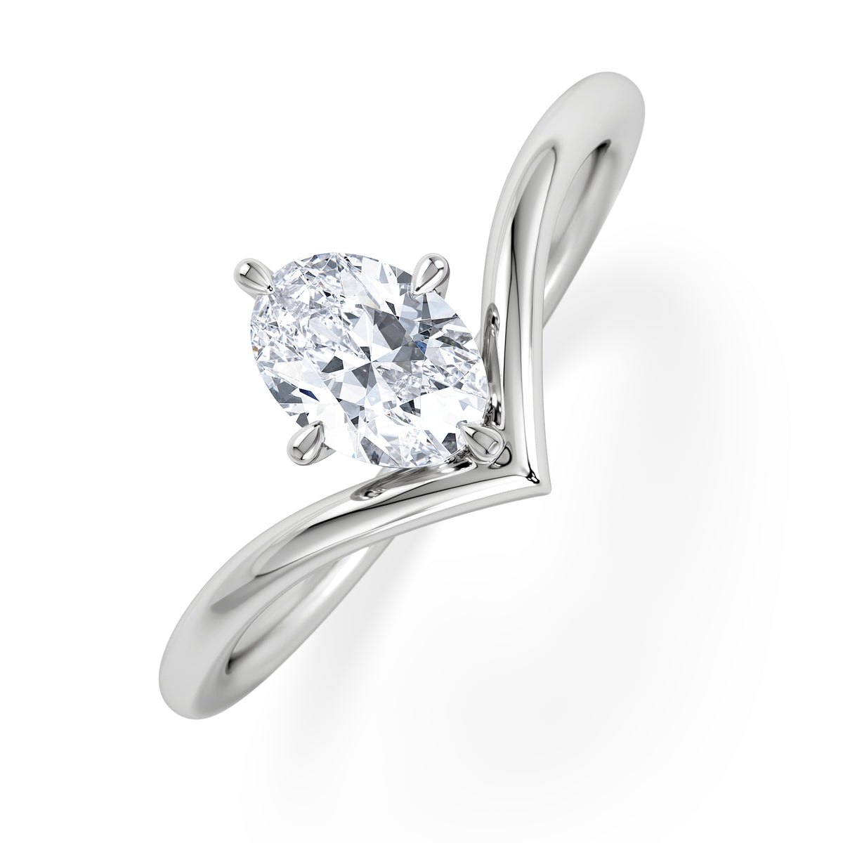 Vela 0.50ct Oval Cut Lab Diamond Solitaire Engagement Ring in Platinum