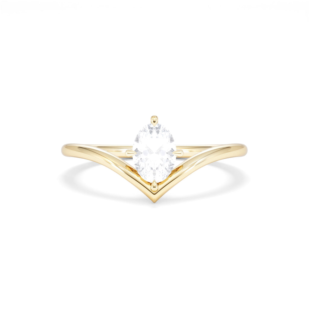 Vela 0.50ct Oval Cut Lab Diamond Solitaire Engagement Ring in 18K Yellow Gold