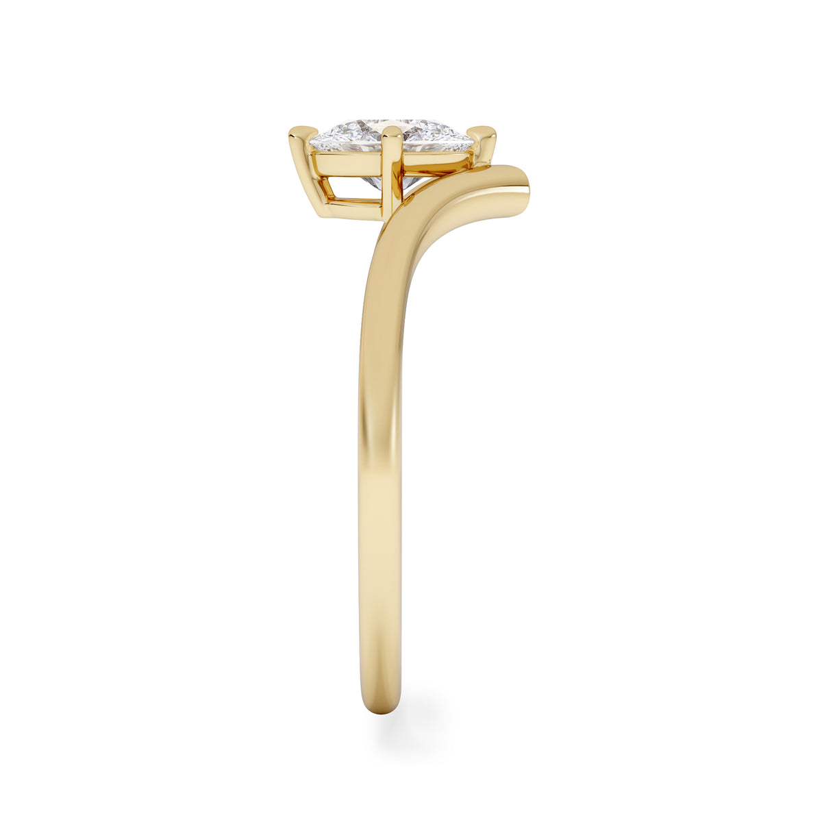 Vela 0.50ct Oval Cut Lab Diamond Solitaire Engagement Ring in 18K Yellow Gold