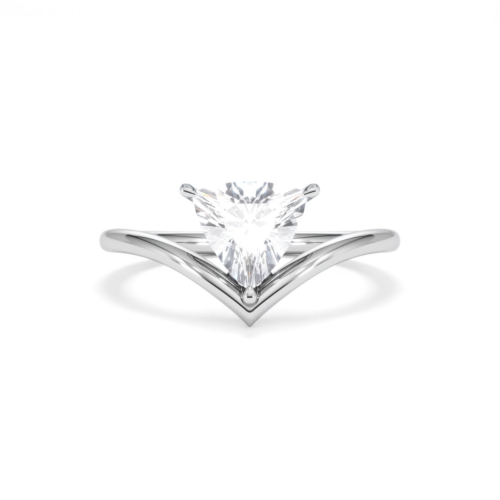 Vela 1.00ct Trillion Cut Lab Diamond Solitaire Engagement Ring in Platinum