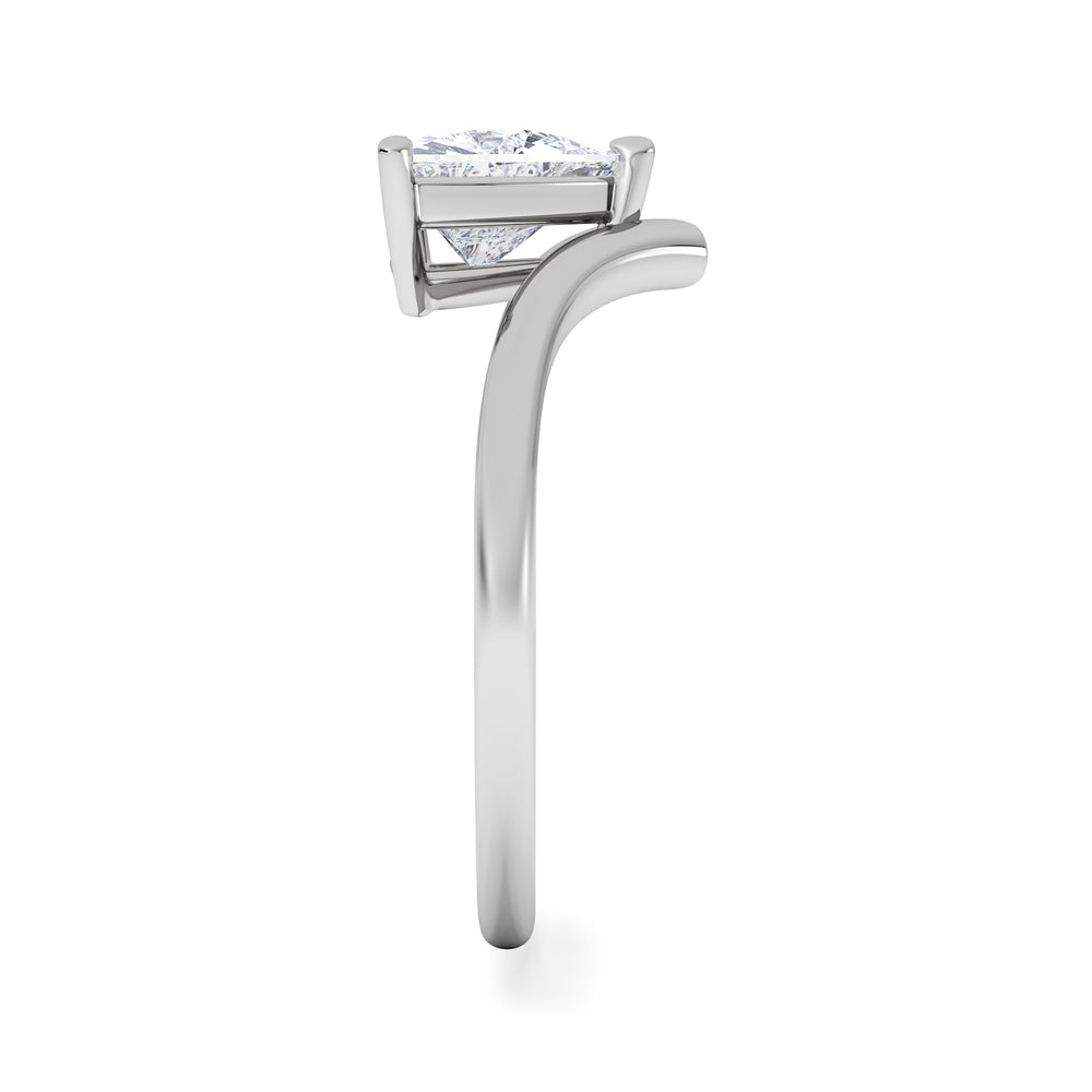 Vela 1.00ct Trillion Cut Lab Diamond Solitaire Engagement Ring in Platinum