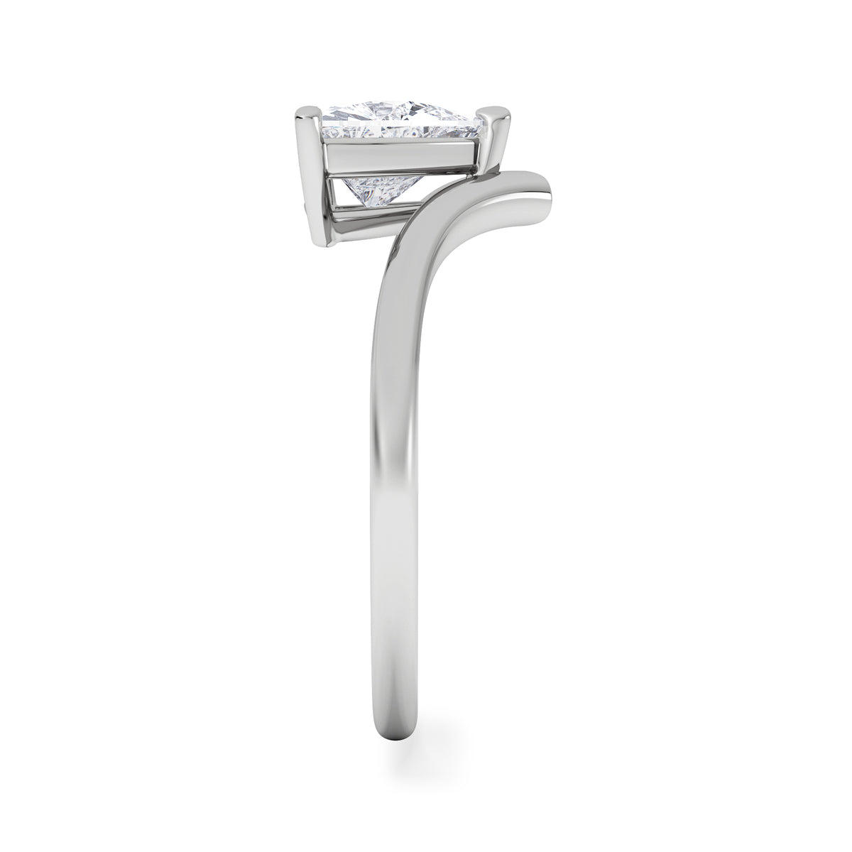 Vela 1.00ct Trillion Cut Lab Diamond Solitaire Engagement Ring in Platinum