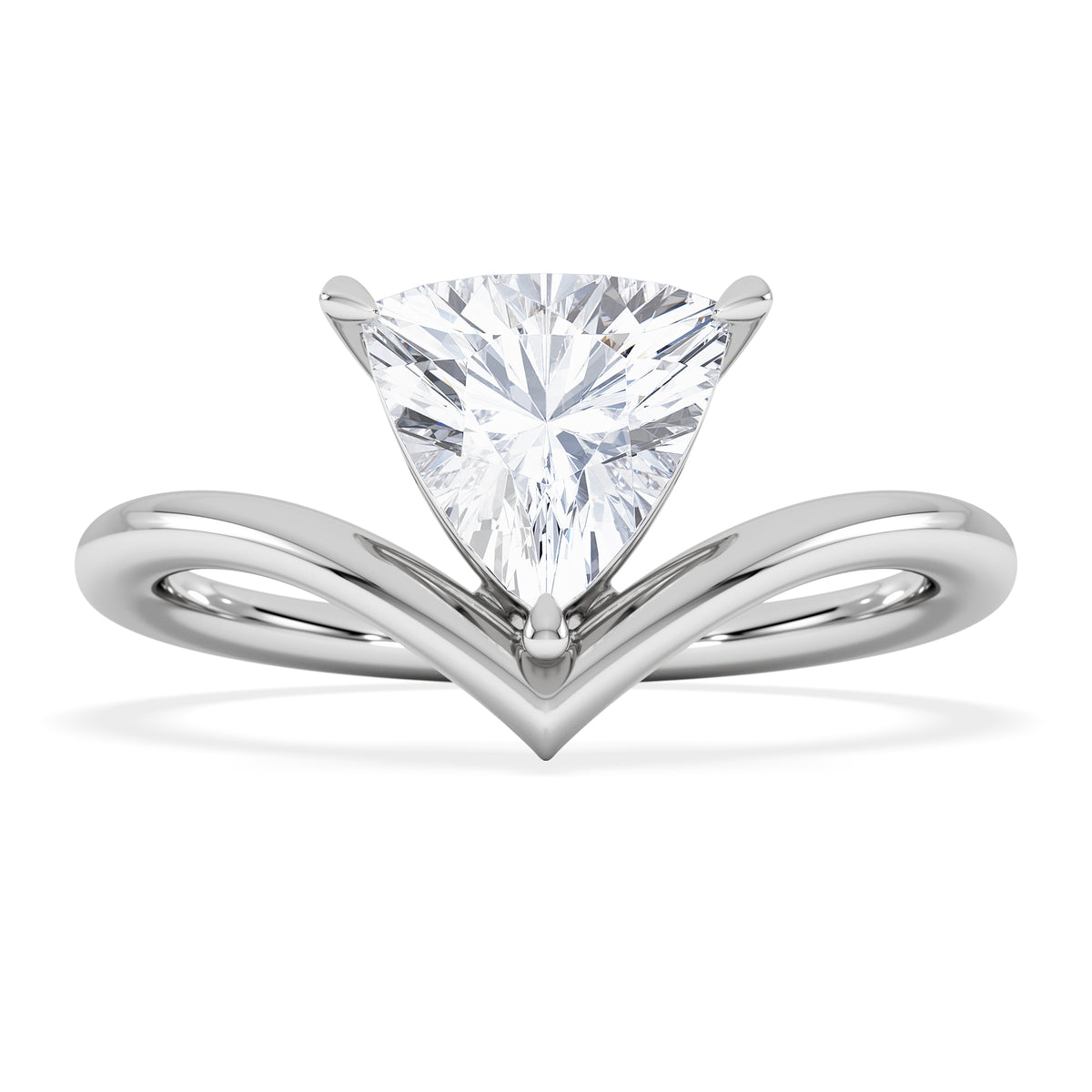 Vela 1.00ct Trillion Cut Lab Diamond Solitaire Engagement Ring in Platinum