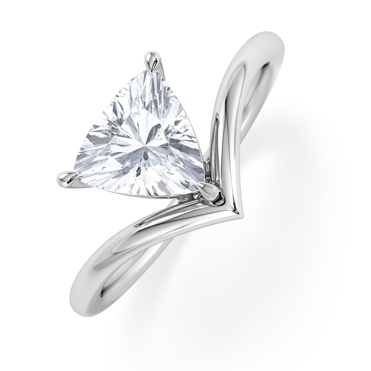 Vela 1.00ct Trillion Cut Lab Diamond Solitaire Engagement Ring in Platinum