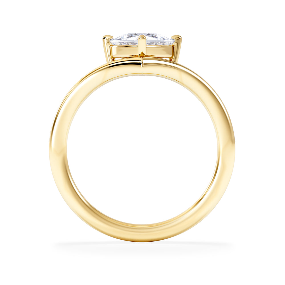 Vela 1.00ct Trillion Cut Lab Diamond Solitaire Engagement Ring in 18K Yellow Gold