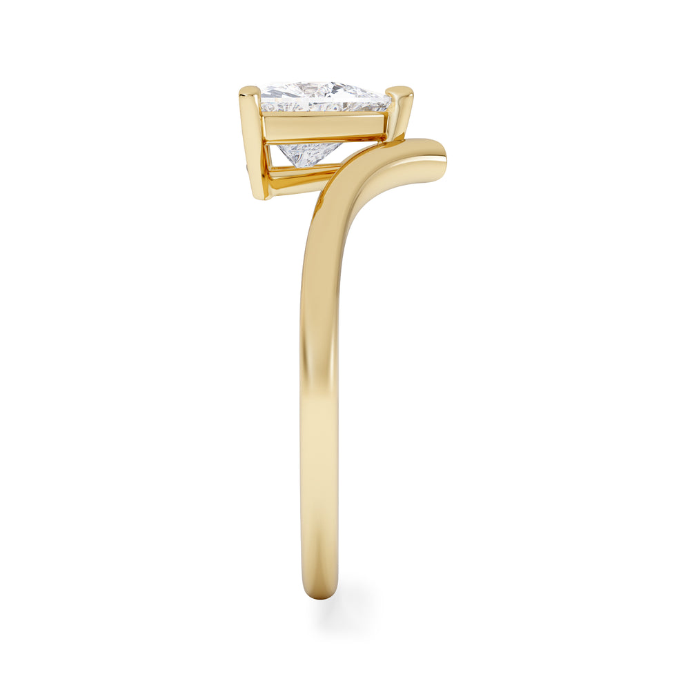Vela 1.00ct Trillion Cut Lab Diamond Solitaire Engagement Ring in 18K Yellow Gold