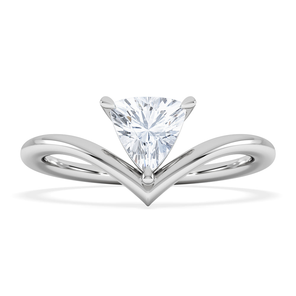 Vela 0.50ct Trillion Cut Lab Diamond Solitaire Engagement Ring in Platinum