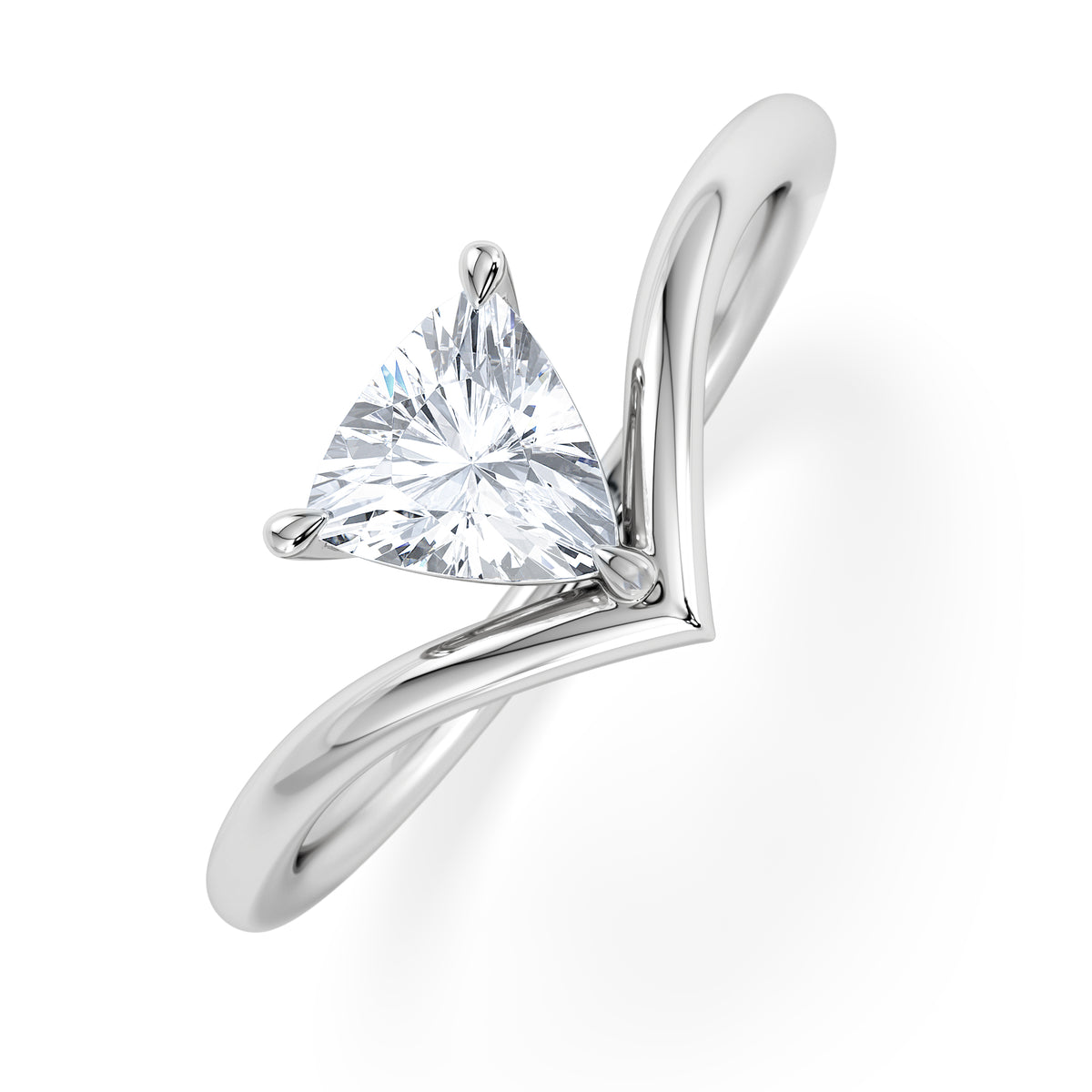 Vela 0.50ct Trillion Cut Lab Diamond Solitaire Engagement Ring in Platinum