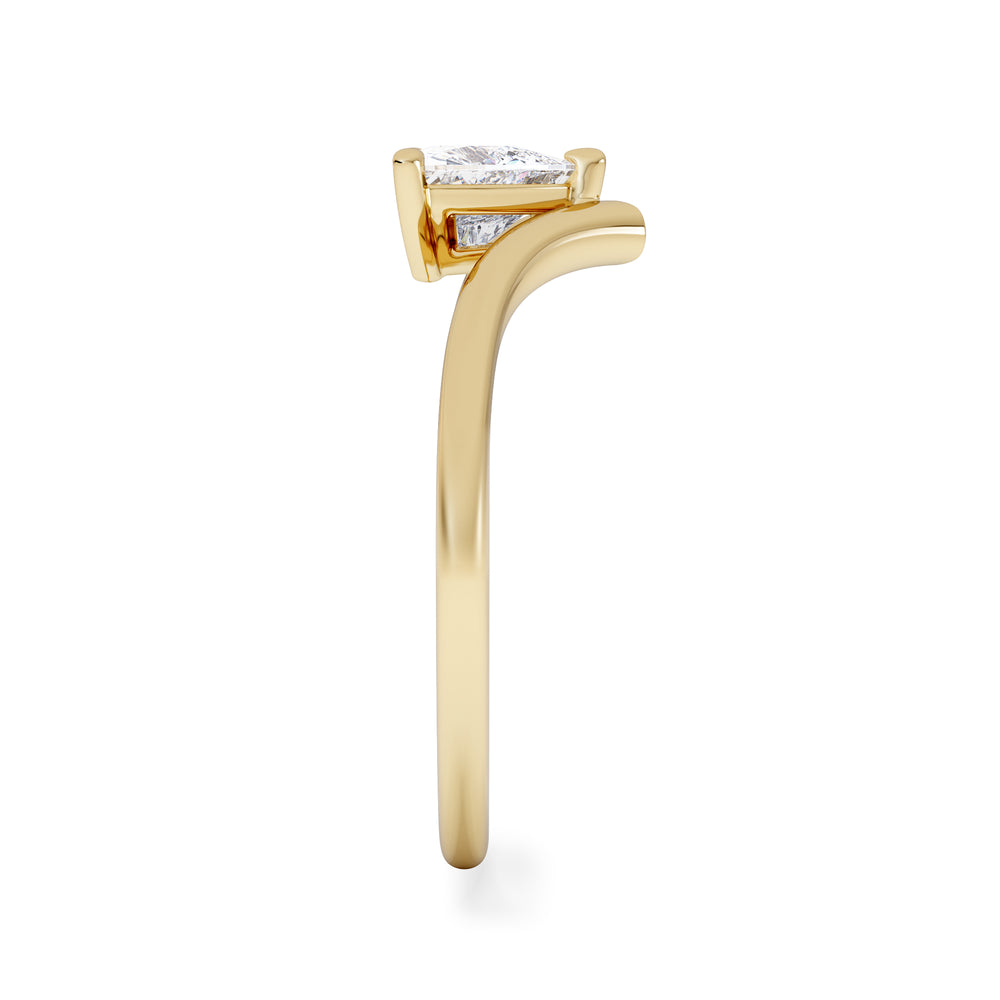 Vela 0.50ct Trillion Cut Lab Diamond Solitaire Engagement Ring in 18K Yellow Gold