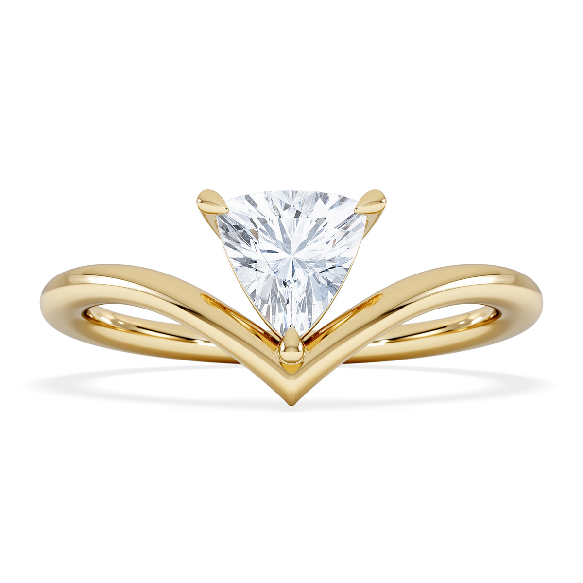 Vela 0.50ct Trillion Cut Lab Diamond Solitaire Engagement Ring in 18K Yellow Gold