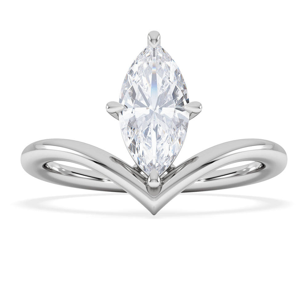 Vela 1.00ct Marquise Cut Lab Diamond Solitaire Engagement Ring in Platinum