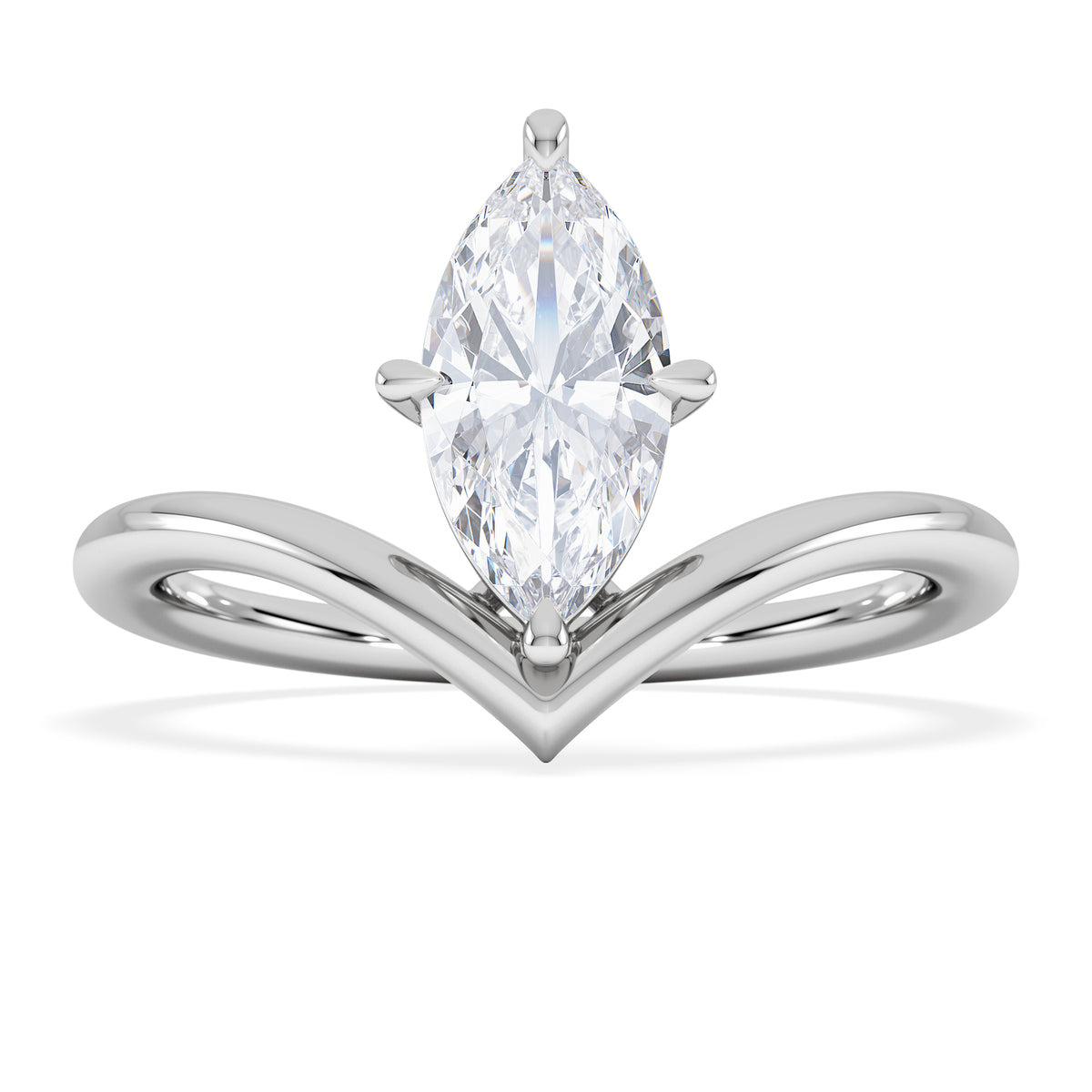 Vela 1.00ct Marquise Cut Lab Diamond Solitaire Engagement Ring in Platinum