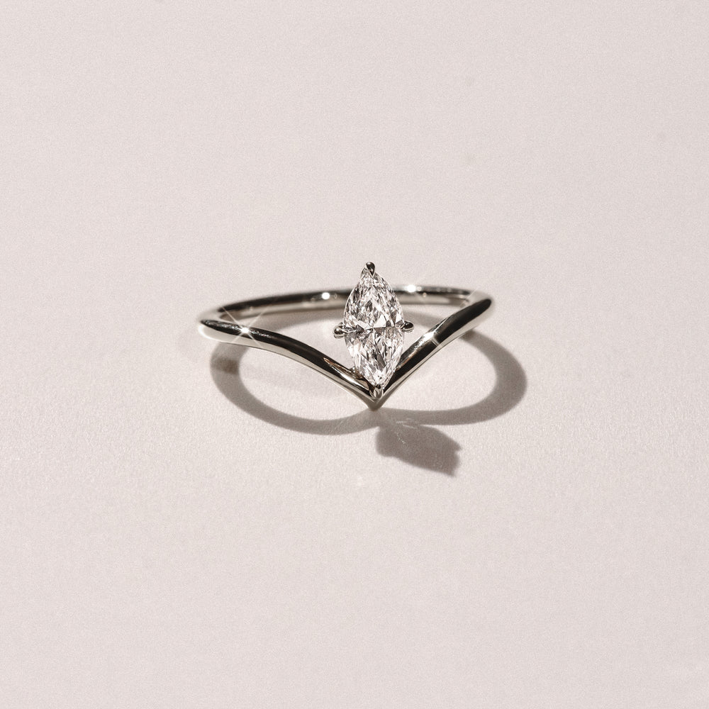 Vela 0.50ct Marquise Cut Lab Diamond Solitaire Engagement Ring in Platinum