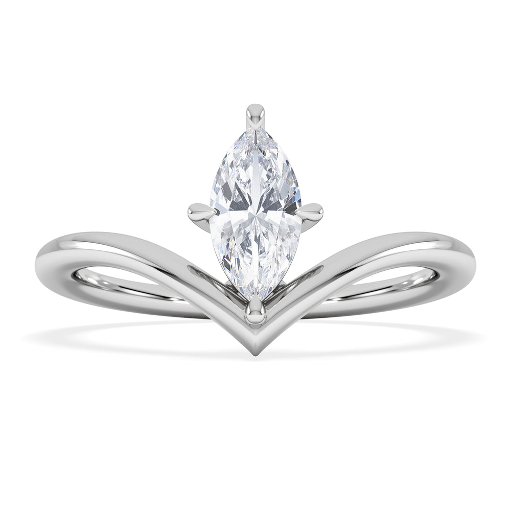 Vela 0.50ct Marquise Cut Lab Diamond Solitaire Engagement Ring in Platinum