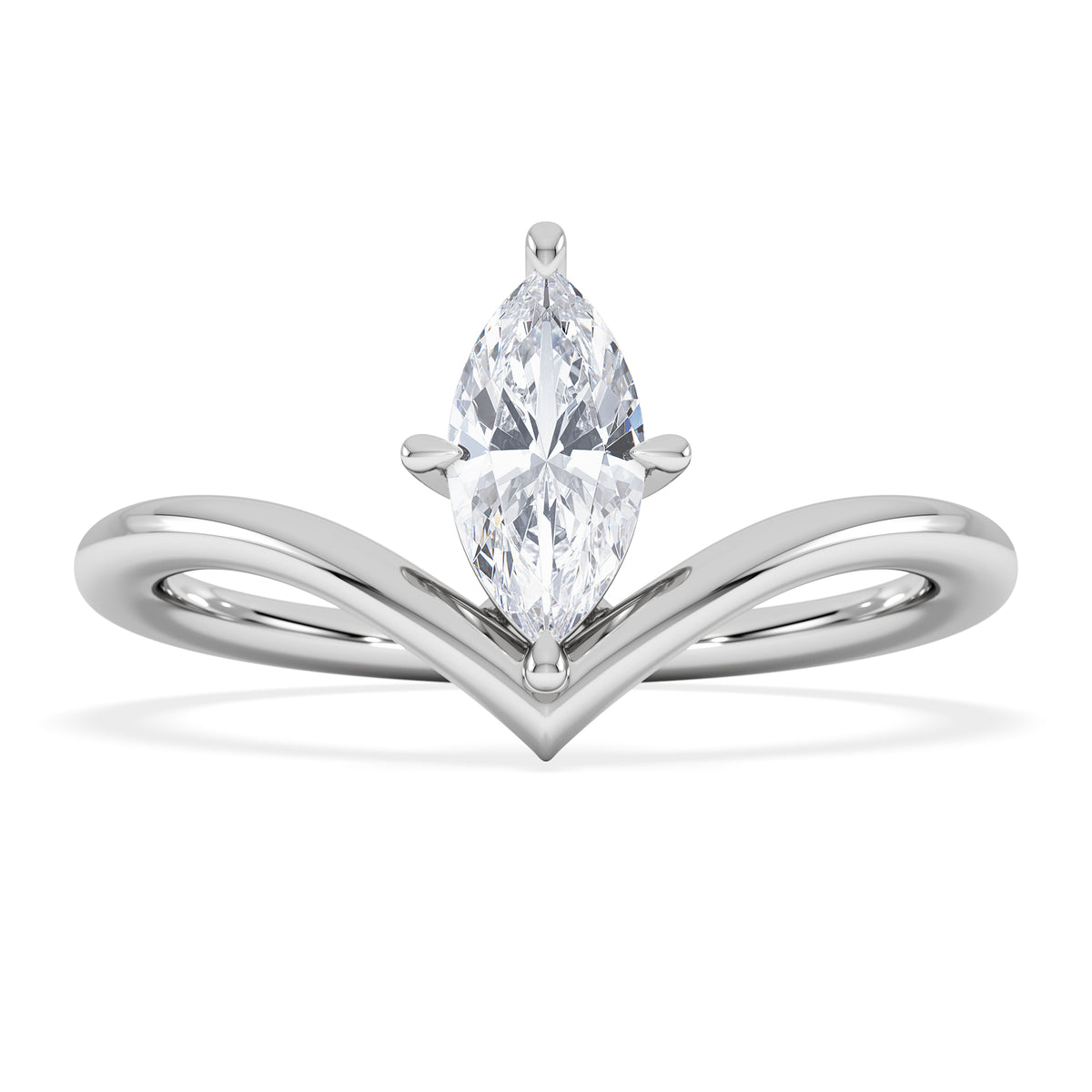 Vela 0.50ct Marquise Cut Lab Diamond Solitaire Engagement Ring in Platinum