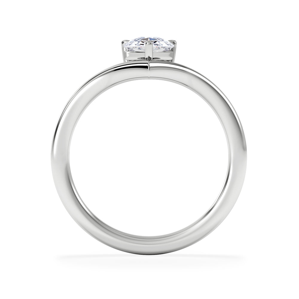 Vela 1.00ct Pear Cut Lab Diamond Solitaire Engagement Ring in Platinum