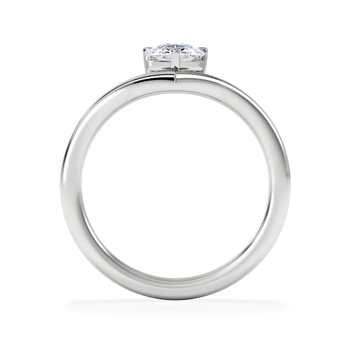 Vela 1.00ct Pear Cut Lab Diamond Solitaire Engagement Ring in Platinum