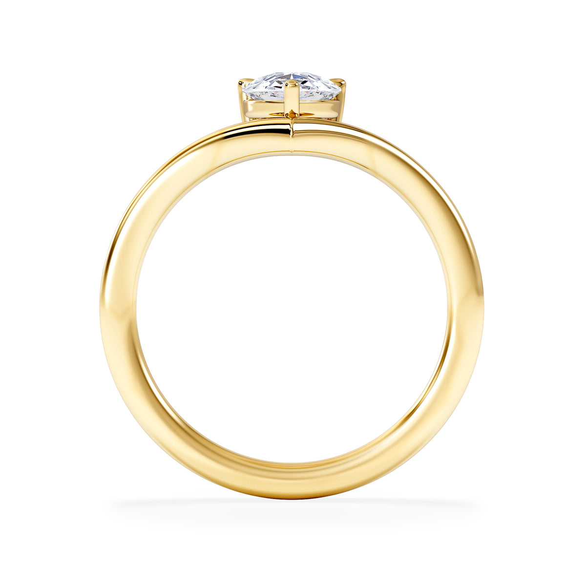 Vela 1.00ct Pear Cut Lab Diamond Solitaire Engagement Ring in 18K Yellow Gold