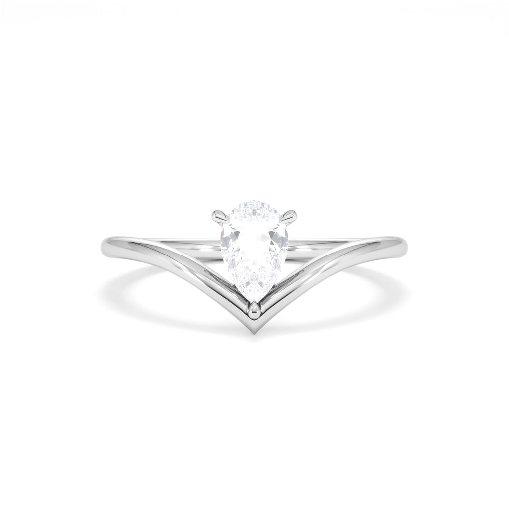 Vela 0.50ct Pear Cut Lab Diamond Solitaire Engagement Ring in Platinum