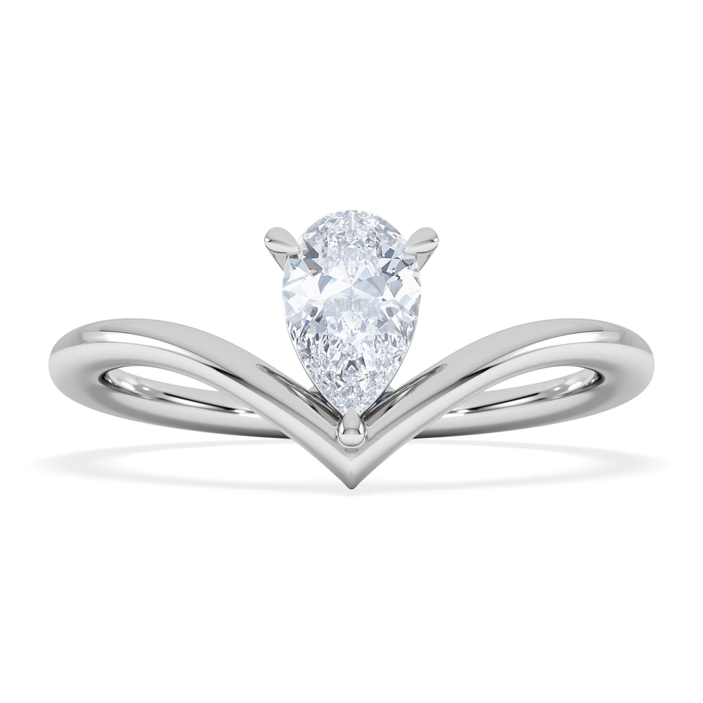 Vela 0.50ct Pear Cut Lab Diamond Solitaire Engagement Ring in Platinum