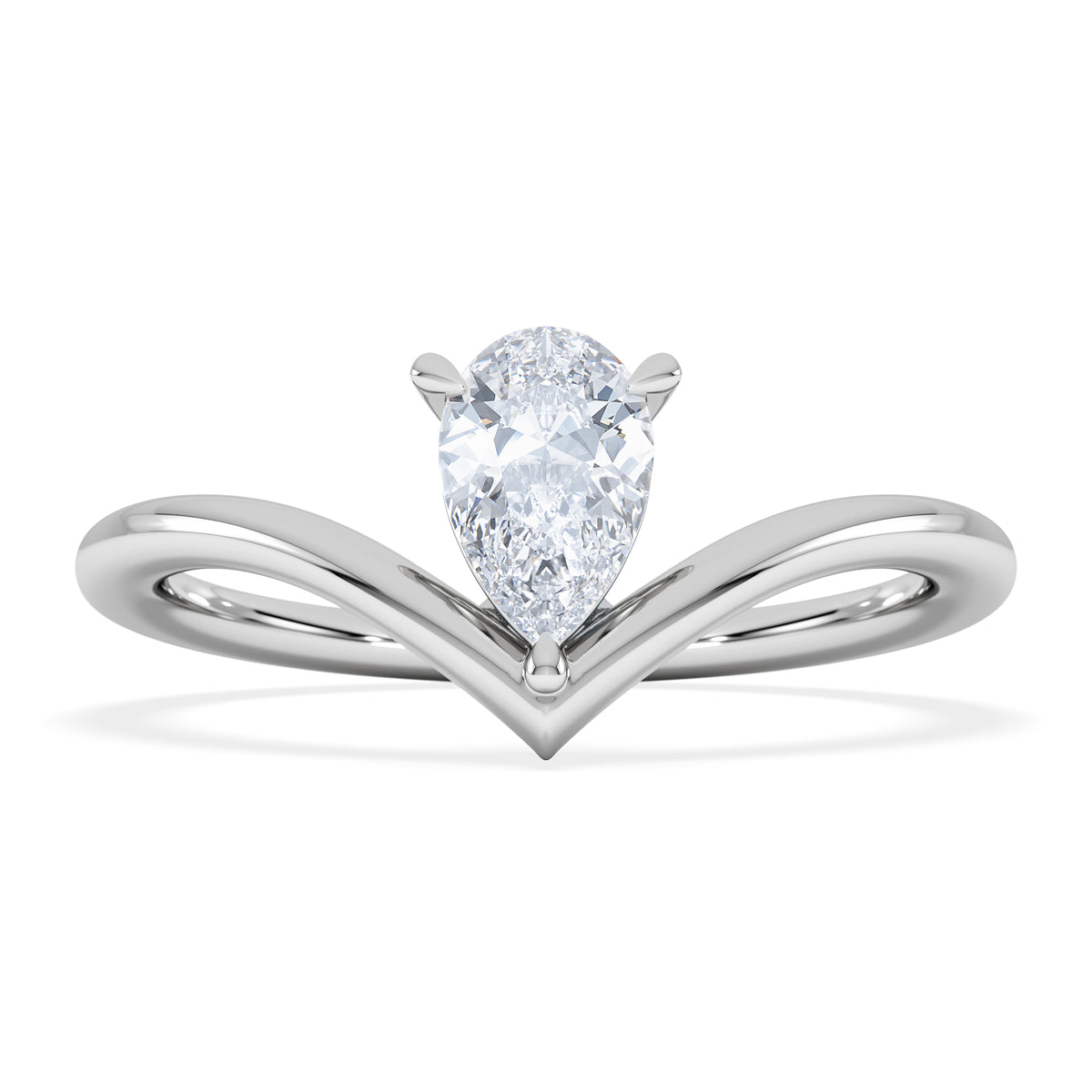 Vela 0.50ct Pear Cut Lab Diamond Solitaire Engagement Ring in Platinum