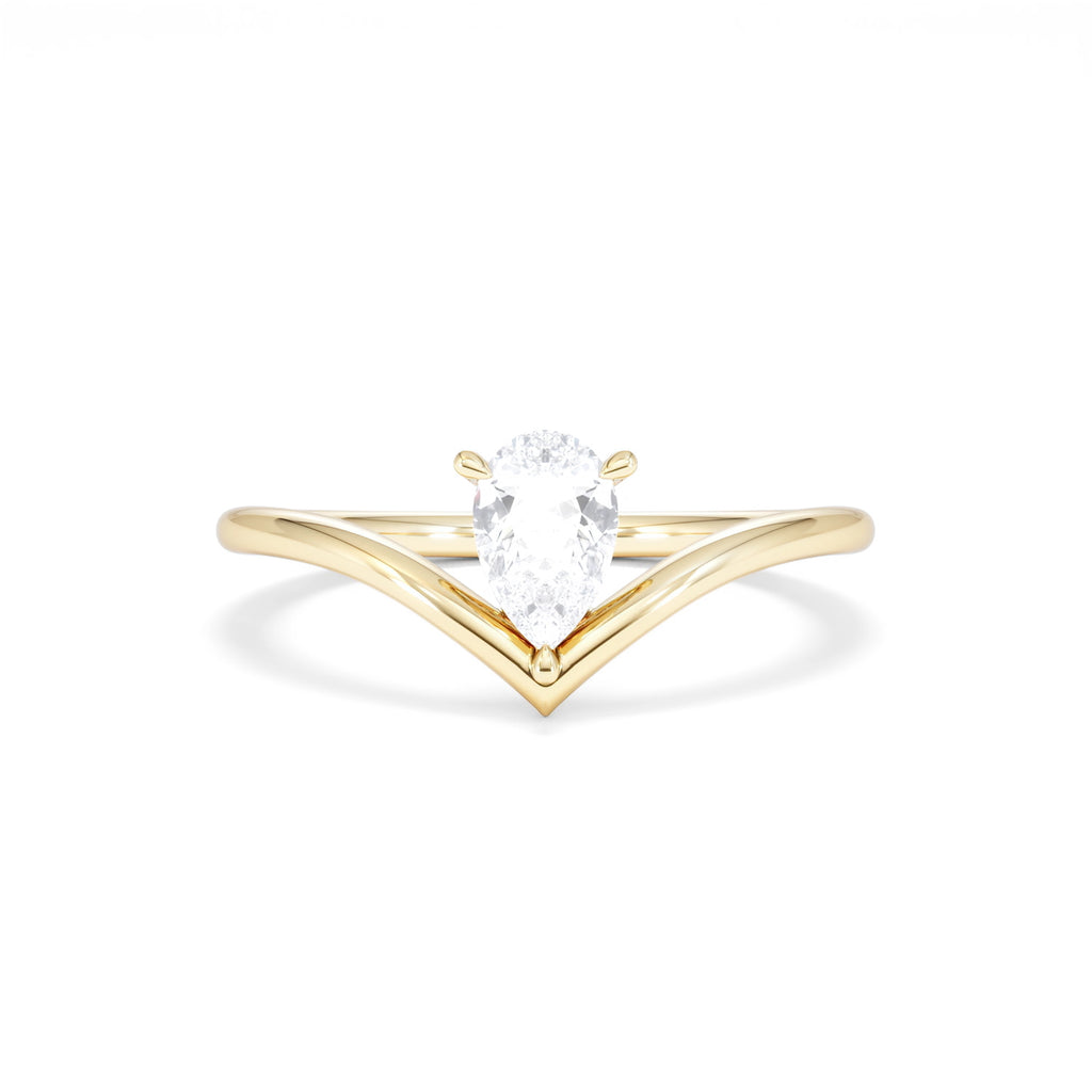 Vela 0.50ct Pear Cut Lab Diamond Solitaire Engagement Ring in 18K Yellow Gold