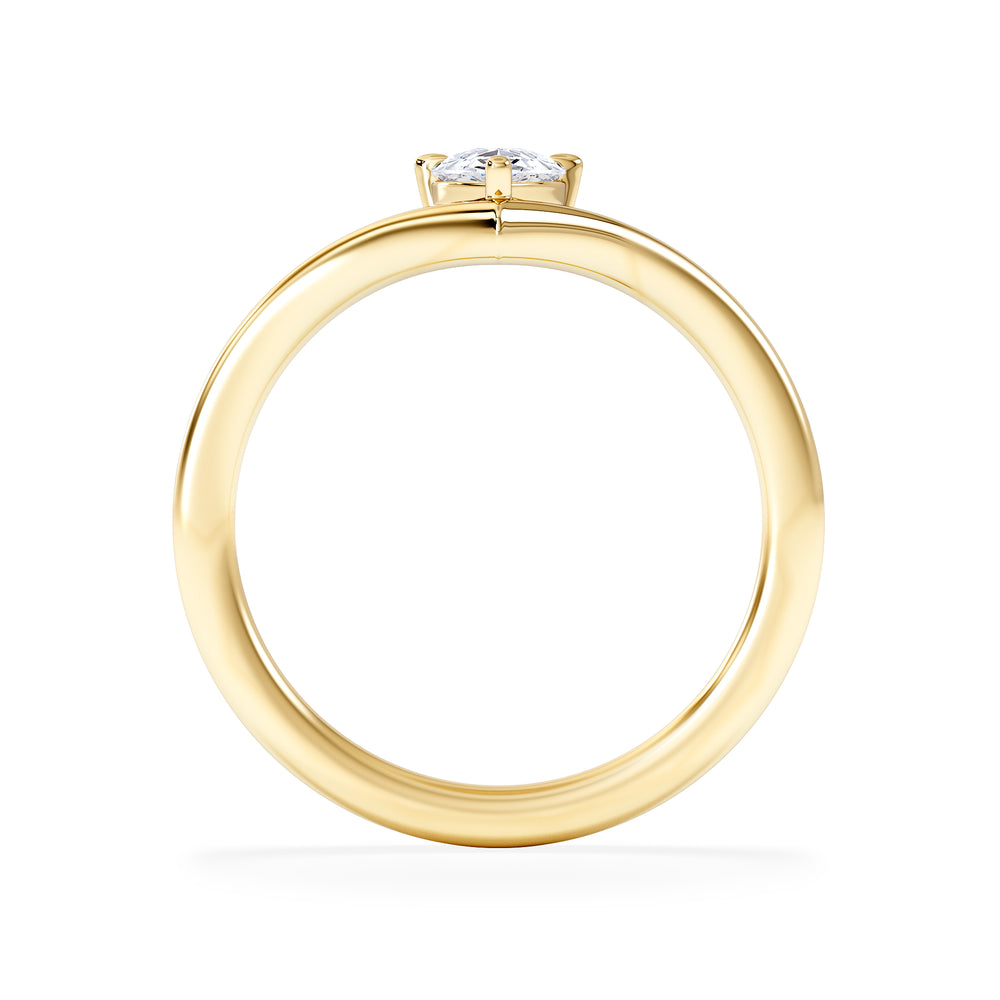 Vela 0.50ct Pear Cut Lab Diamond Solitaire Engagement Ring in 18K Yellow Gold