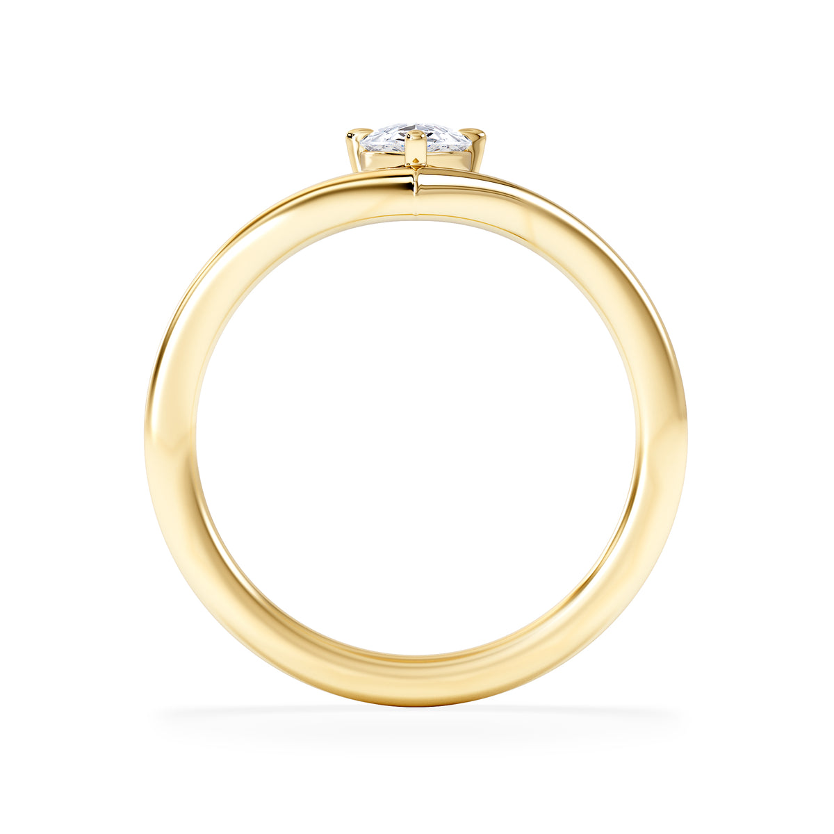 Vela 0.50ct Pear Cut Lab Diamond Solitaire Engagement Ring in 18K Yellow Gold