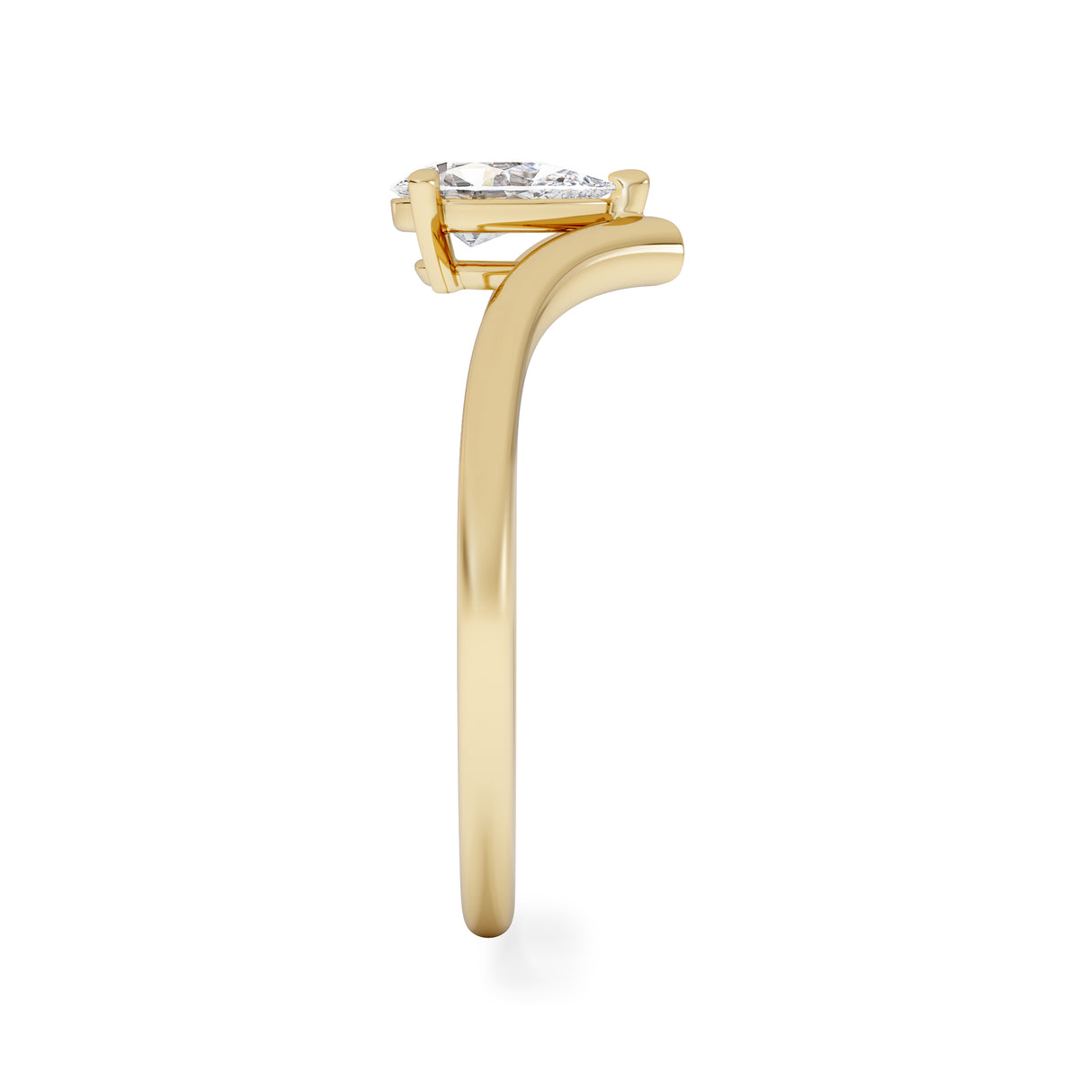 Vela 0.50ct Pear Cut Lab Diamond Solitaire Engagement Ring in 18K Yellow Gold