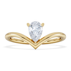 Vela 0.50ct Pear Cut Lab Diamond Solitaire Engagement Ring in 18K Yellow Gold