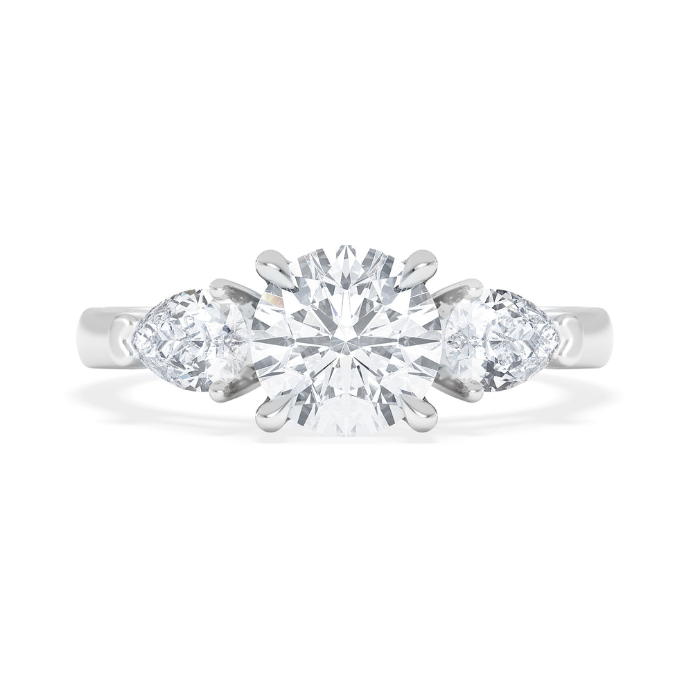 Adore 1.50ct Round Cut Lab Diamond 3 Stone Engagement Ring in Platinum