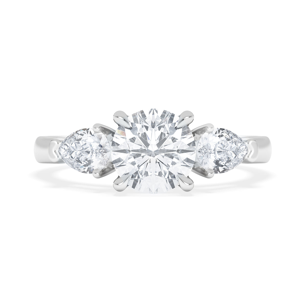 Adore 1.50ct Round Cut Lab Diamond 3 Stone Engagement Ring in Platinum