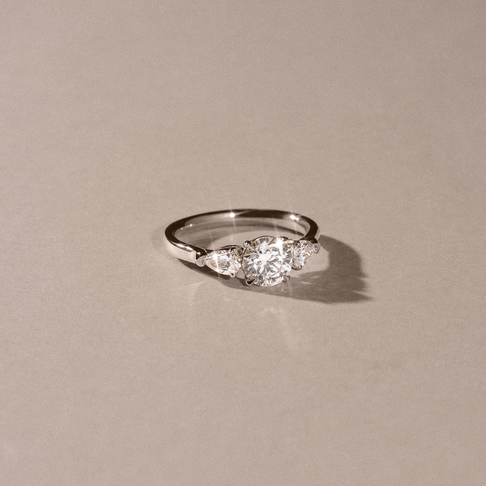 Adore 1.50ct Round Cut Lab Diamond 3 Stone Engagement Ring in Platinum