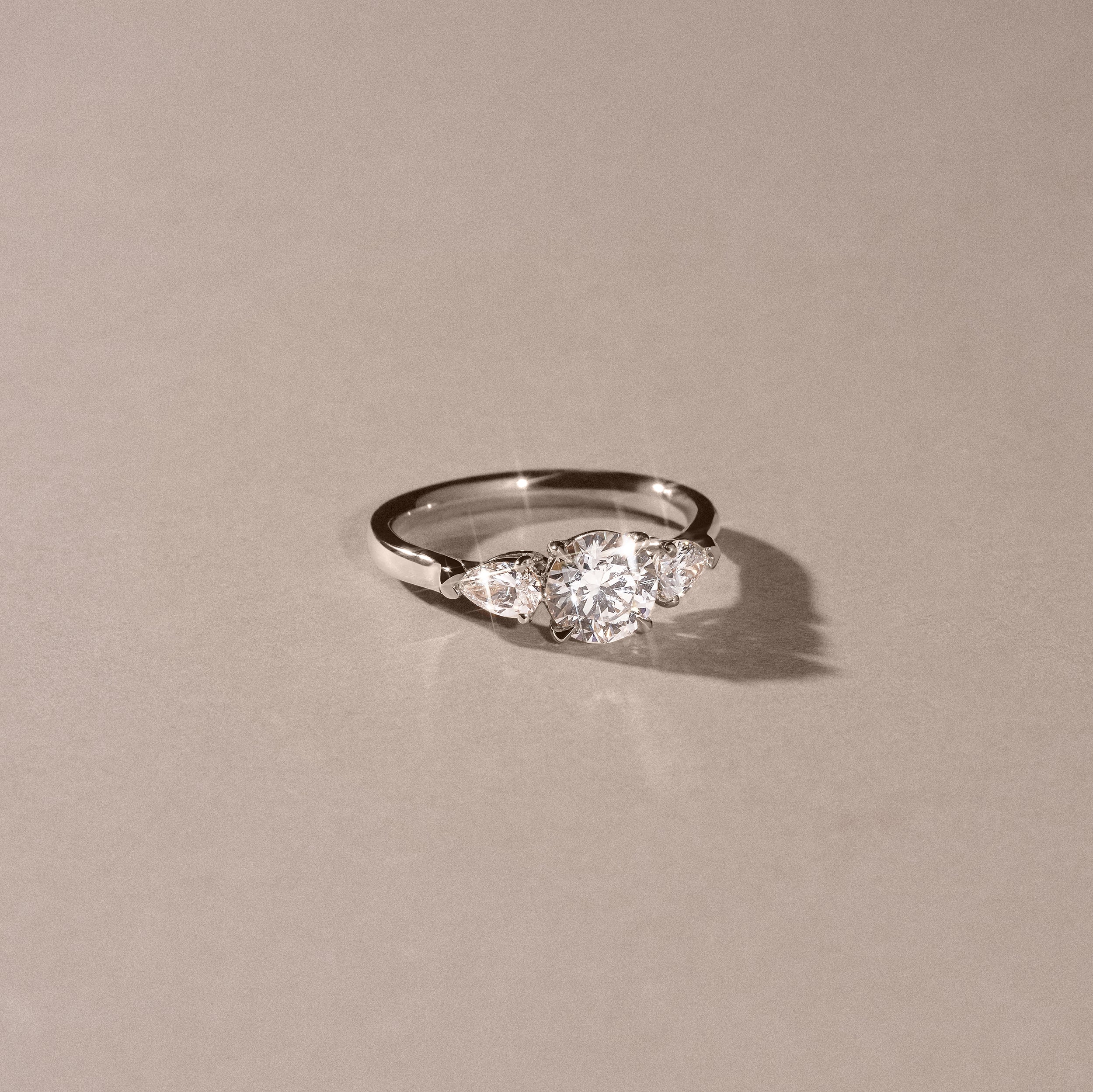 Adore 1.50ct Round Cut Lab Diamond 3 Stone Engagement Ring in Platinum