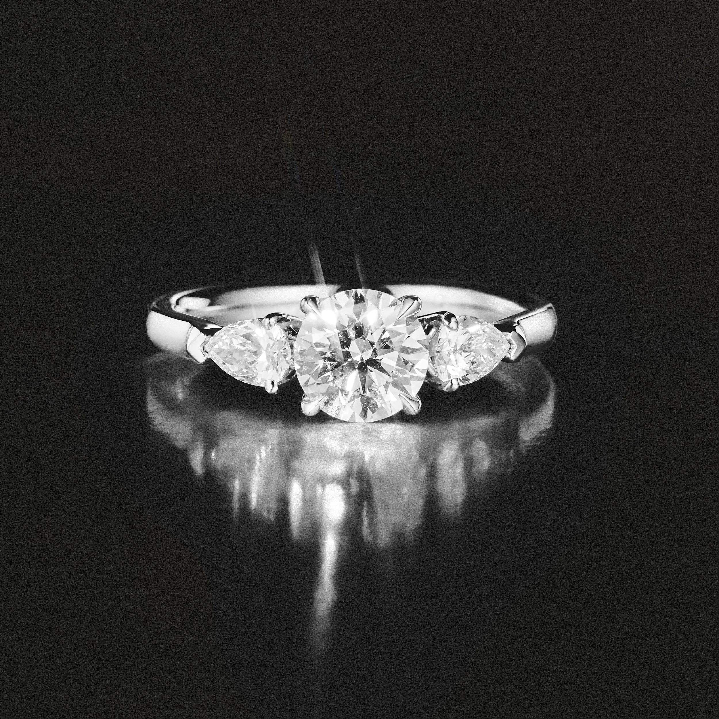 Adore 1.50ct Round Cut Lab Diamond 3 Stone Engagement Ring in Platinum