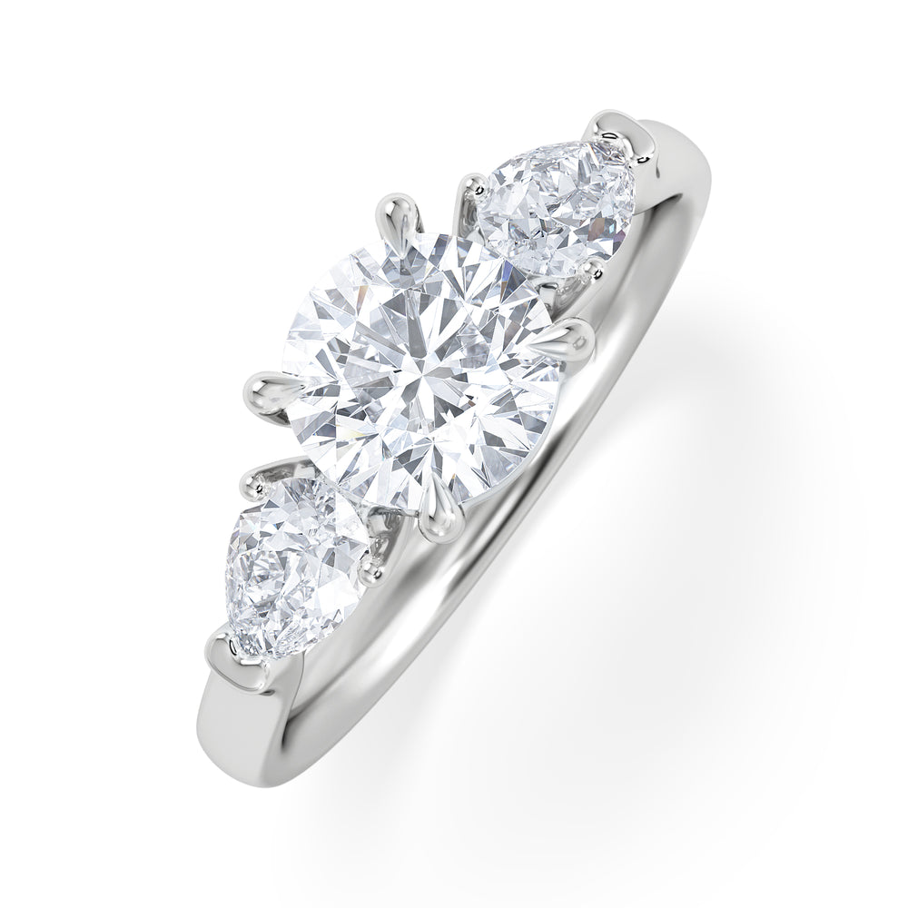 Adore 1.50ct Round Cut Lab Diamond 3 Stone Engagement Ring in Platinum