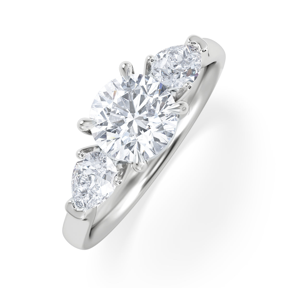 Adore 1.50ct Round Cut Lab Diamond 3 Stone Engagement Ring in Platinum