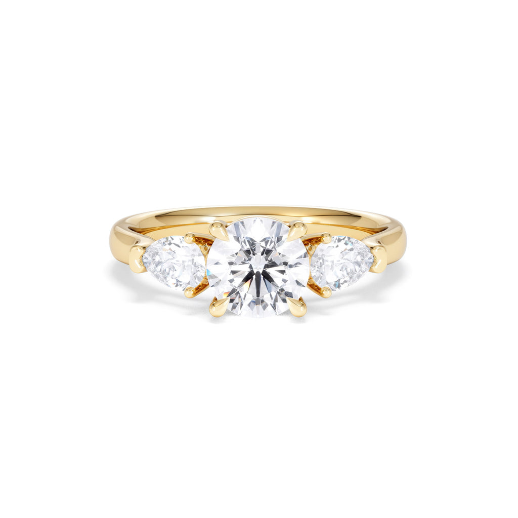Adore 1.50ct Round Cut Lab Diamond 3 Stone Engagement Ring in 18K Yellow Gold