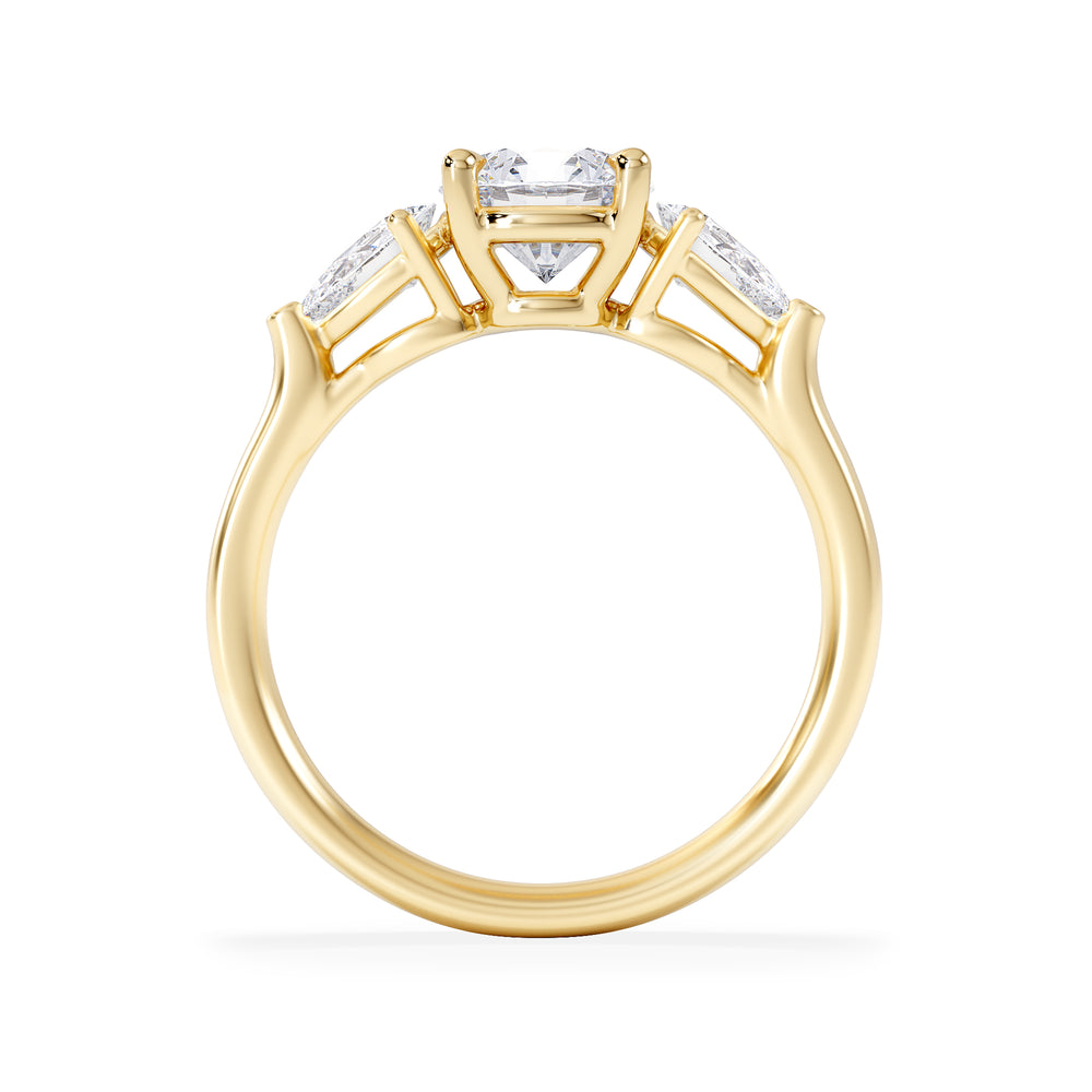 Adore 1.50ct Round Cut Lab Diamond 3 Stone Engagement Ring in 18K Yellow Gold